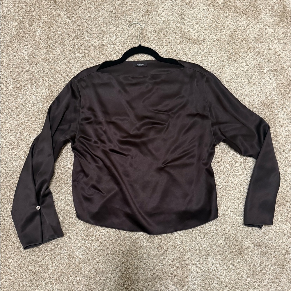 Massimo Dutti Rich Brown Satin Top